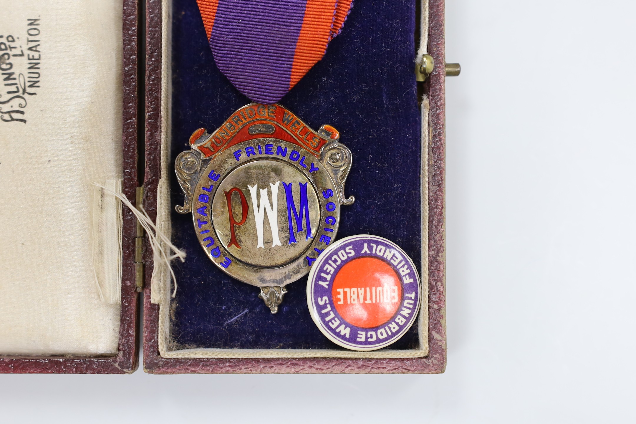 A WWI and WWII Special Constabulary group to PTE. G. HARRINGTON R. SUSSEX R and Special Constabulary for Faithful Service in Brighton Special Constabulary and WWII Defence Medal with silver and enamel masonic medal